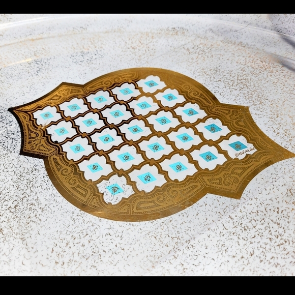 Vintage Pyrex + Culver Valencia Pattern 1233 Glass Shallow Roasting/Serving Gold - Picture 7 of 8